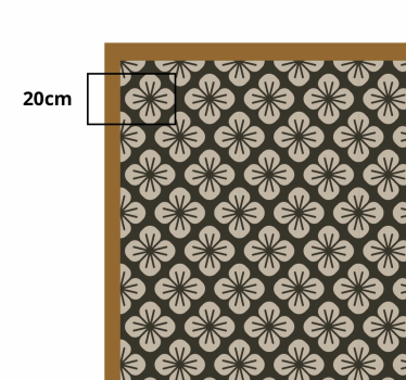 Braunes Blütenmuster Vinyl Teppich Küche - TenStickers