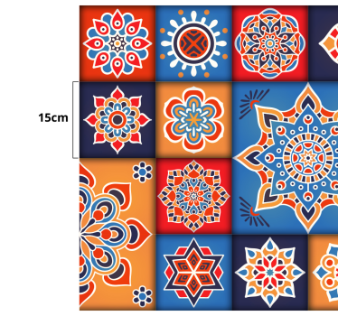 Vinylteppich modern Bunte blumenfliesen - TenStickers