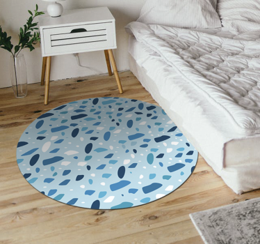 Blauer terrazzo textur stein vinyl teppich - TenStickers