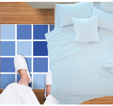 Blaue Fliesen Vinyl Teppich Bad - TenStickers