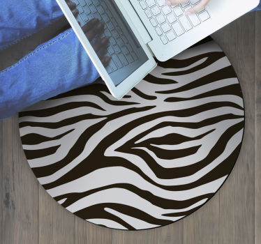 Runder Zebra Vinyl Teppich - TenStickers