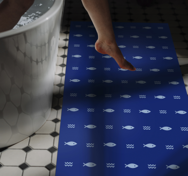Vinyl Teppich Bad badematte mit fischmuster - TenStickers