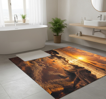 Vinyl teppich bad bewölkter sonnenuntergang landschaft - TenStickers