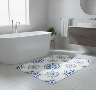 Vinyl teppich bad blauer fliesenaufkleber - TenStickers