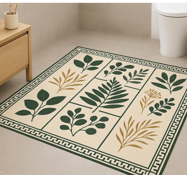 Vinyl teppich bad botanisches badezimmer glas - TenStickers