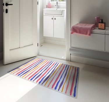 Vinyl Teppich Bad bunte breite streifen - TenStickers