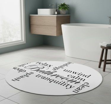 Vinyl teppich bad entspannende badezimmerworte - TenStickers