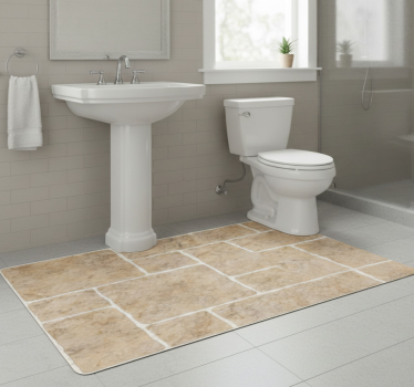 Vinyl teppich bad beige steine - TenStickers
