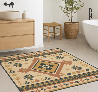 Vinyl teppich bad im boho-muster - TenStickers