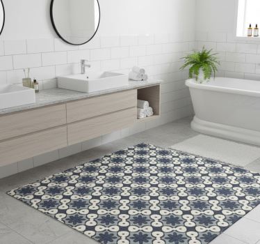 Vinyl teppich bad im hydraulischen blauen gracia stil - TenStickers
