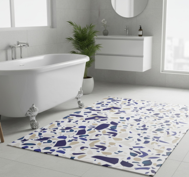 Vinyl teppich bad imitation marmor fußbodenaufkleber - TenStickers