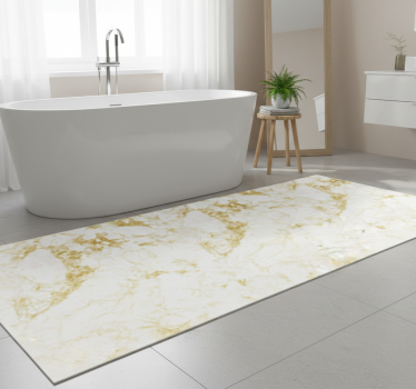 Vinyl teppich bad in beige marmor onyx struktur - TenStickers