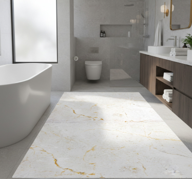 Vinyl teppich bad in grau und gold marmor - TenStickers