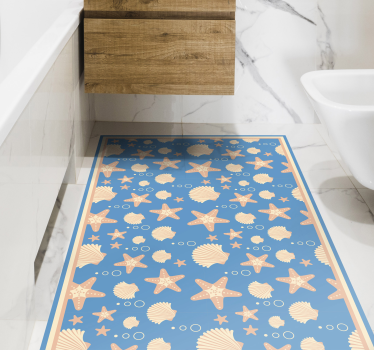 Vinyl Teppich Bad komposition mit meeresmotiven - TenStickers