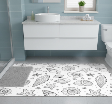 Vinyl teppich bad meeresleben und muscheln dusche - TenStickers