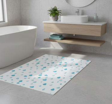 Vinyl teppich bad mit blauen aquarell-wassertropfen - TenStickers