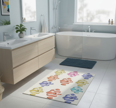Vinyl teppich bad mit clownfisch duschfolie - TenStickers
