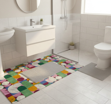 Vinyl teppich bad mit geometrischen texturen - TenStickers