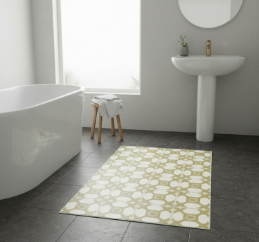 Vinyl teppich bad mit hellem eleganten fliesenmuster - TenStickers