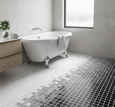 Vinyl teppich bad mit kleinen monochromen mosaiken - TenStickers