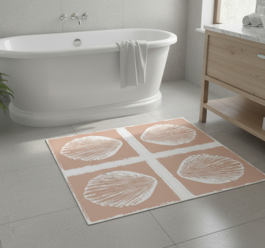 Vinyl teppich bad mit retro muschel muster beige - TenStickers