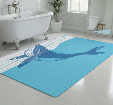 Vinyl teppich bad mit walfisch duschscreen aufklebern - TenStickers