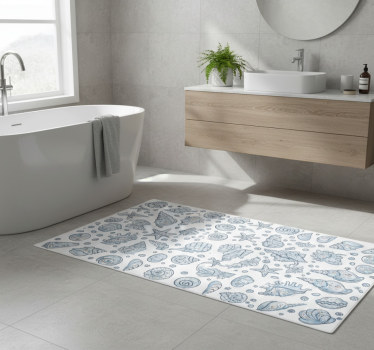 Vinyl teppich bad muschelmuster dusche - TenStickers