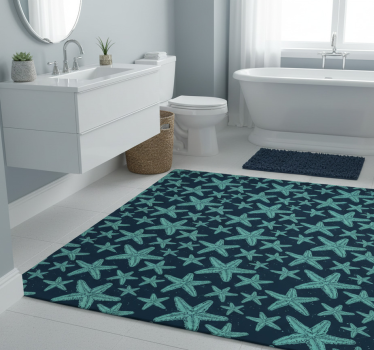 Vinyl teppich bad starfish blautöne möbel - TenStickers