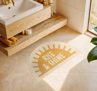 Vinyl Teppich Bad text rise and shine - TenStickers