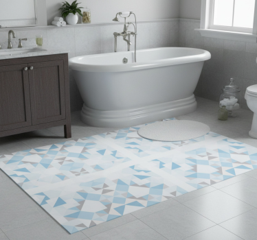 Vinyl teppich bad vintage blaue graue fliesenaufkleber - TenStickers