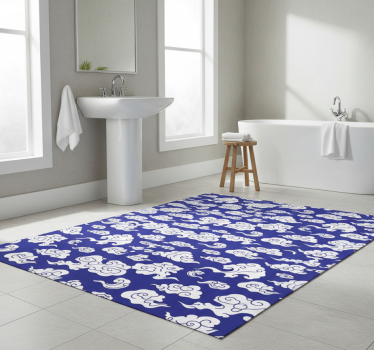 Vinyl teppich bad weiße wolken auf blauem hintergrund - TenStickers
