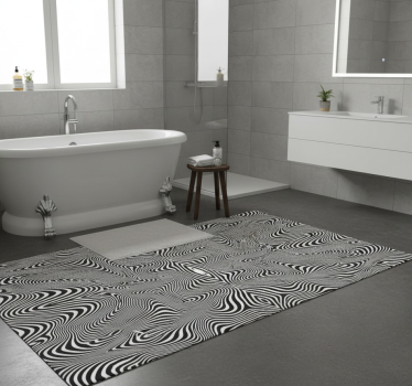 Vinyl teppich bad zebra 3d effekt dusche - TenStickers