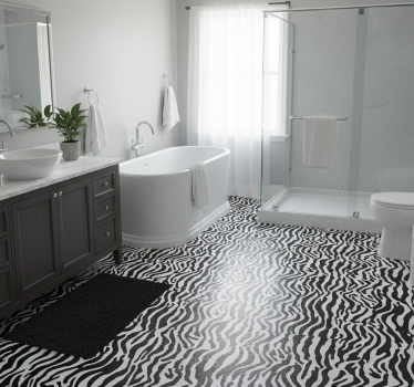 Vinyl teppich bad zebra tierdruck duschvorhang - TenStickers