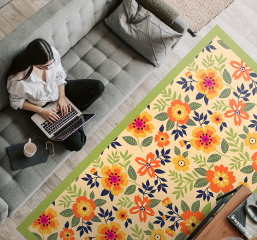 Vinyl Teppich Blumen blumengartenmotiv - TenStickers