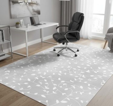 Vinyl teppich büro baumäste weiß und silber - TenStickers