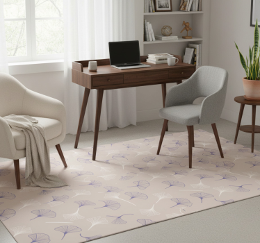 Vinyl teppich büro ginkgo blätter creme - TenStickers
