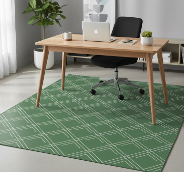 Vinyl teppich büro grüne elegante quadrate - TenStickers