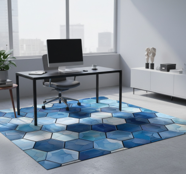 Vinyl teppich büro im blauen fliesenlook - TenStickers