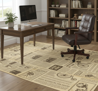 Vinyl teppich büro im vintage american zeitungsdesign - TenStickers