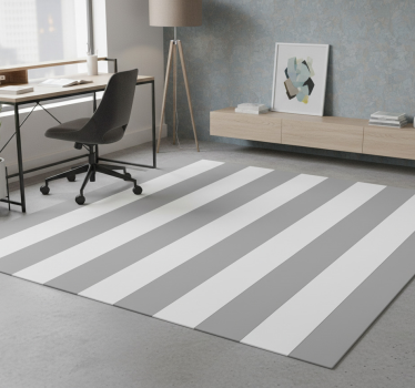 Vinyl teppich büro in grau und weiß gestreift - TenStickers