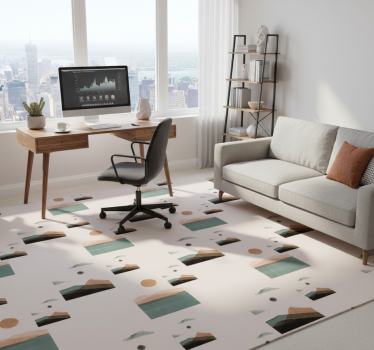 Vinyl teppich büro mit abstrakten bergen - TenStickers