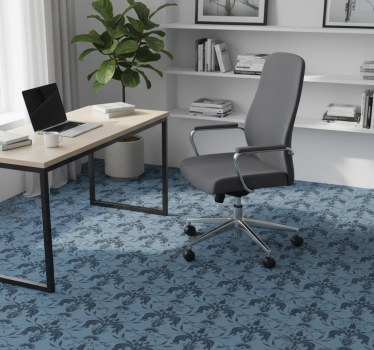 Vinyl teppich büro mit blumigen formen - TenStickers