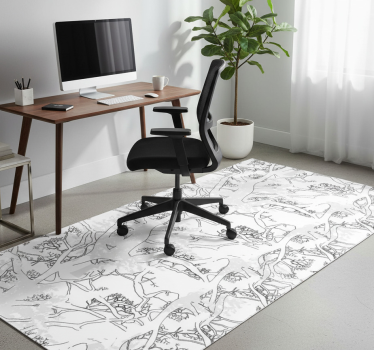 Vinyl teppich büro mit dunklen baumästen - TenStickers