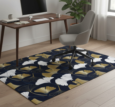 Vinyl teppich büro mit geprägten ginkgo-blättern - TenStickers