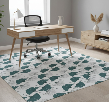 Vinyl teppich büro mit nahtlosem ginkgo blatt muster - TenStickers