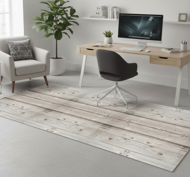 Vinyl teppich büro mit weißtannenholz-optik - TenStickers