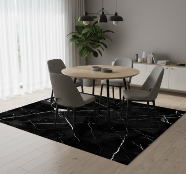 Vinyl teppich esszimmer in schwarzem marmor für tische - TenStickers