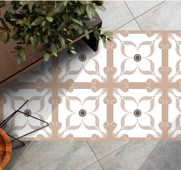 Vinyl Teppich Fliesenoptik elegante symmetrie - TenStickers