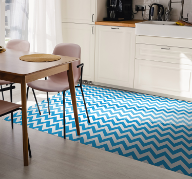 Vinyl Teppich Küche blaues zickzackmuster - TenStickers