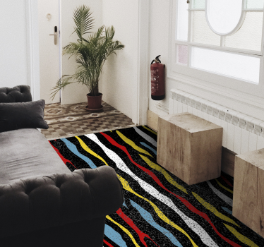 Vinyl Teppich gestreift buntes wellendesign - TenStickers